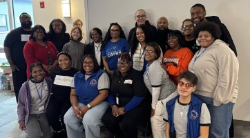 Philadelphia Youth Action, Eddie's House, and Harmelin Media team members gathering for 2026 MLK Day of Service.